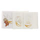 Altar linens set, 100% linen with IHS, paten and grapes s2