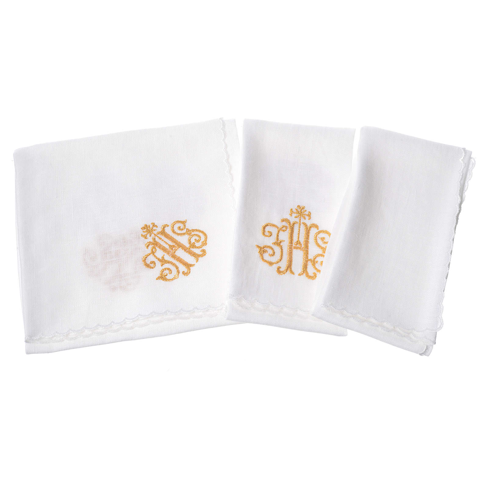 Altar linens set, 100% linen with IHS and decorations | online sales on ...