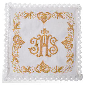 Altar linens set, 100% linen with IHS and decorations