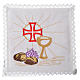 Altar linens set, 100% linen with cross, chalice, loaf and grape s1