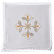 Altar linens set, 100% linen with cross and flowers s1