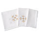 Altar linens set, 100% linen with cross and flowers s2