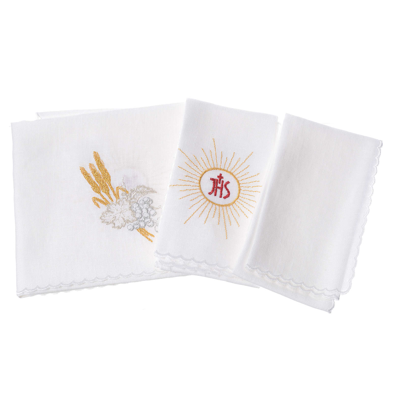 Altar linens set, 100% linen with IHS, sun and wheat | online sales on ...