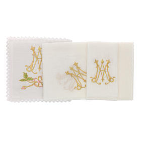 Bielizna kielichowa i welony: Bielizna kielichowa 100% len symbol Maryjny