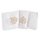 Altar linens 4 pcs set, 100% linen decorated with IHS s2