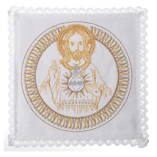 Altar linens set, with Jesus Blessing 1