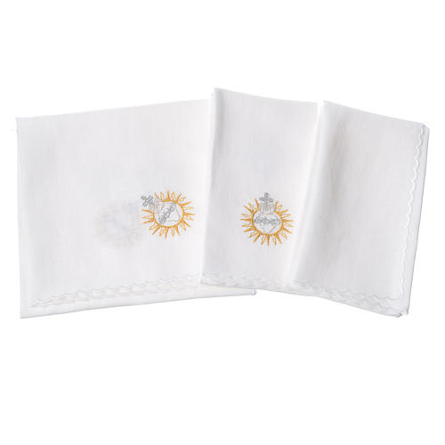 Altar linens set, with Jesus Blessing 2