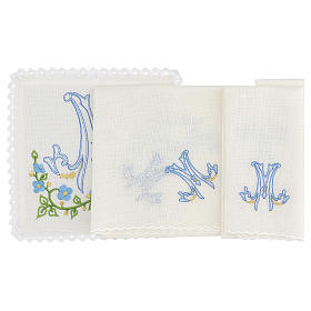 Altar linens: Marian altar linen set, 4 pcs Altar linens: Marian altar linen set, 4 pcs