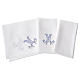 Sacred linens set, with blue Marian symbol s2