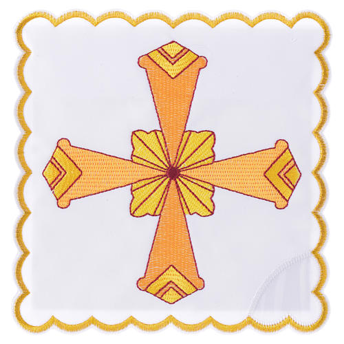 Altar linens set with yellow cross 1