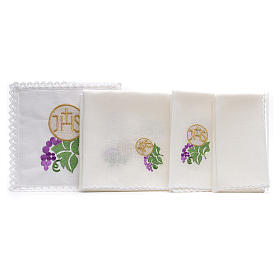 Bielizna kielichowa i welony: Bielizna kielichowa 100% len symbole eucharystyczne