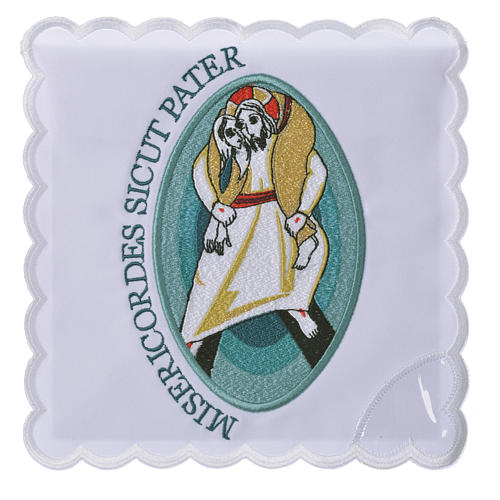 STOCK Jubilee of Mercy altar linen set machine embroided logo 1