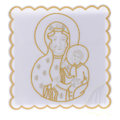 Servizio da altare cotone Madonna con Bimbo Gesù 1