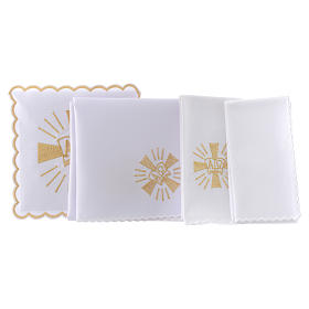 Bielizna kielichowa i welony: Bielizna kielichowa bawełna krzyż symbole Alfa i Omega