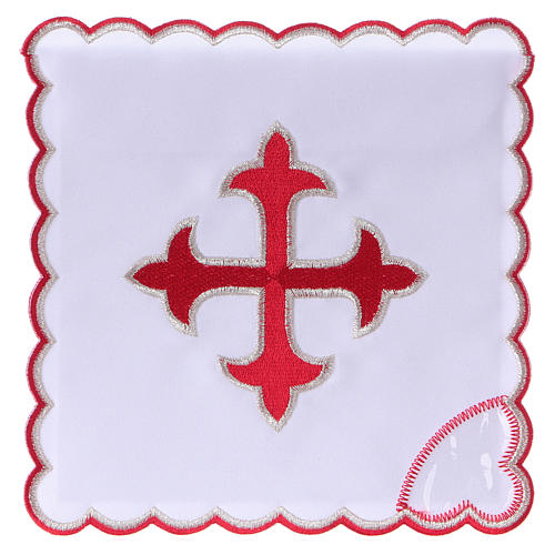 Servicio de altar algodón cruz barroca oro rojo 1