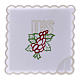 Altar linen embroidery grapes leaves JHS, cotton s1