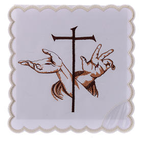 Altar linen Stigmata hands of Jesus & Cross, cotton