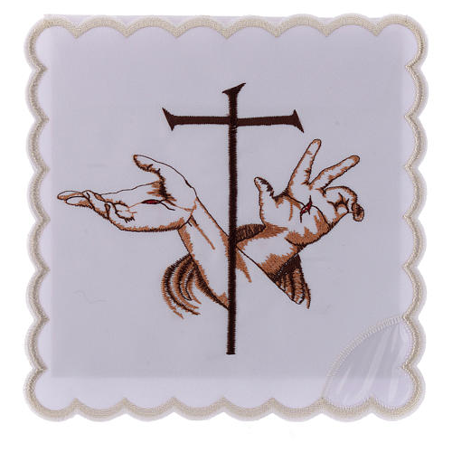 Altar linen Stigmata hands of Jesus & Cross, cotton 1