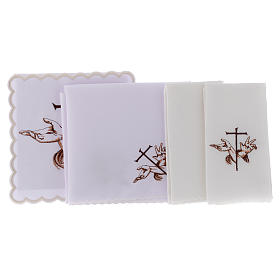 Bielizna kielichowa i welony: Bielizna kielichowa bawełna ręce ze stygmatami Jezusa i krzyż