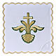 Service linge autel coton croix baroque dorée dégradé vert s1