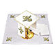 Conjunto alfaia litúrgica algodão cruz barroca dourada gradiente verde s2