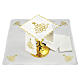 Conjunto alfaia litúrgica algodão bordado dourado Glória e estrela s1