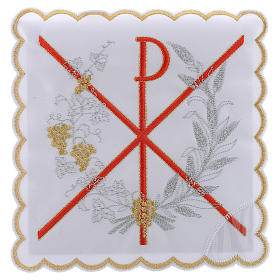 Kelchwäsche aus Baumwolle mit Chi-Rho Symbol in rot