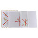 Conjunto alfaia litúrgica algodão símbolo Chi-Rho bordado vermelho s2