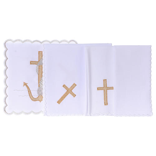 Altar linen fish anchor and cross, cotton 3