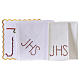 Servicio de altar algodón cáliz hoja uva símbolo JHS espinado s3