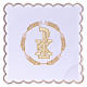 Conjunto alfaia litúrgica algodão círculo de trigo e símbolo Chi-Rho s1