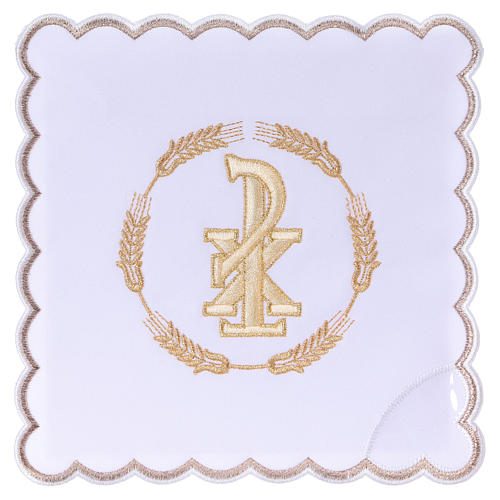 Church linen wheat circle and PAX symbol, cotton 1