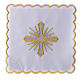 Conjunto alfaia litúrgica algodão cruz raios bordado dourado s1
