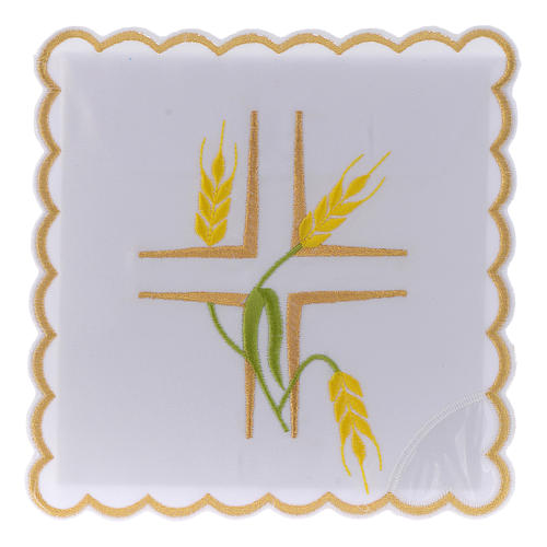 Altar linen yellow spikes and green stem, cotton 1