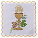 Altar linen grapes golden borders chalice host and JHS, cotton s1