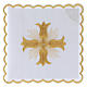 Linge autel coton croix dorée style baroque avec rayons s1