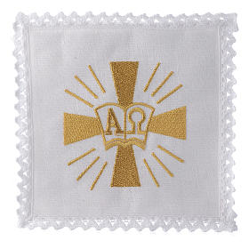 Servicio de altar hilo cruz símbolos Alfa y Omega