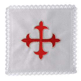 Altar linens with gold red baroque Cross