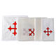 Altar linens with gold red baroque Cross s2