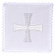 Linge d'autel lin broderie croix blanche argent s1