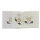 Mass linens set with bunch of grapes, leaves host and JHS s2