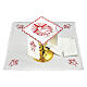Mass linens set with red embroideries Agnus Dei s1