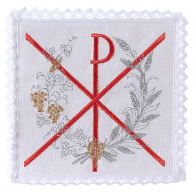 Altar linen PAX symbol, red embroidery