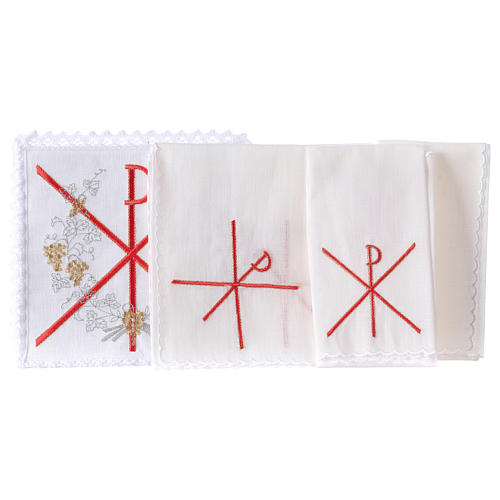 Altar linen PAX symbol, red embroidery 2