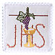 Kelchwäsche aus Leinen Trauben Kelch und JHS Symbol s1