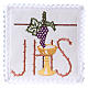 Altar linen chalice vine leaves, spiked JHS symbol s1