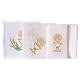 Altar linen stylised green yellow spikes, chalice and JHS s2