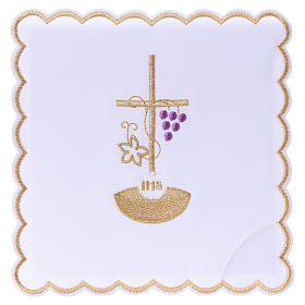 Servicio de altar algodón cuerda cruz uva hoja dorada JHS