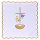 Church Altar linen rope cross grapes golden leaf JHS, cotton s1