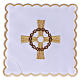 Set linge autel coton croix dorée couronne d'épines s1